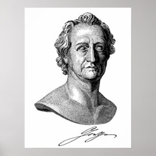 Poster Goethe Bust avec signature