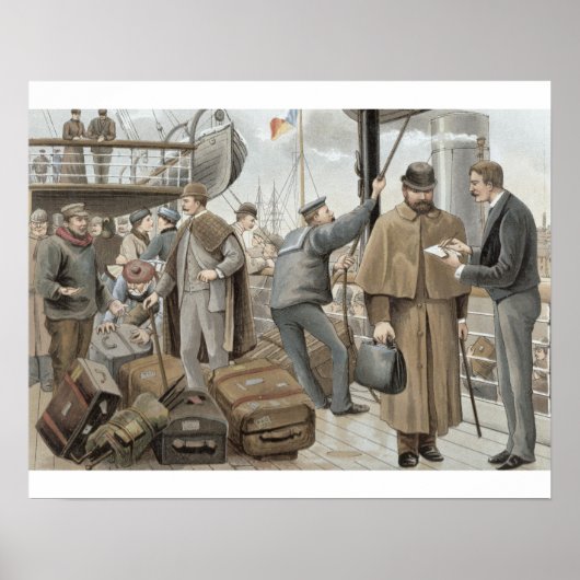 Poster Going on Board at Tilbury, from 'P & O Pencillings (Devant)