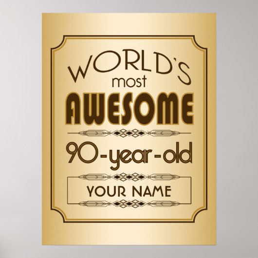 Poster Gold 90th Anniversaire Célébration World Meilleur  (Devant)