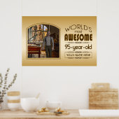 Poster Gold 95th Birthday World's Best Custom Photo Frame (Cuisine)