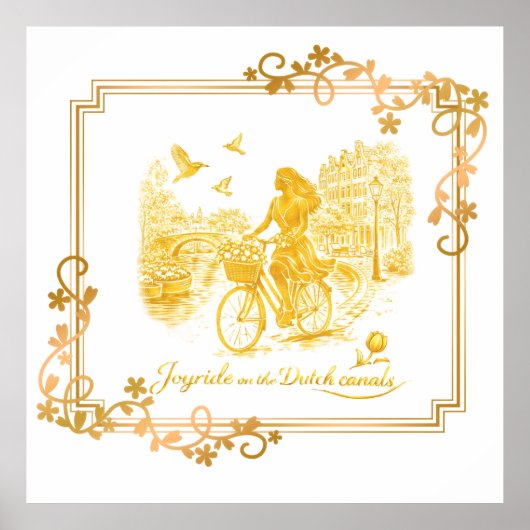 Poster Gold Amsterdam Arched Bridges Charm (Devant)