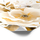 Poster Gold and Beige Watercolor Flowers Bridal Shower (Coin)