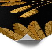 Poster Gold and black Wallpaper with floral pattern in th (Coin)