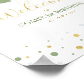 Poster Gold and Sage Balloons Boy 1st Birthday Welcome (Coin)