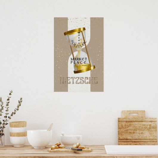 Poster Gold Art Nouveau Introvert Philosophie citation (Cuisine)