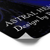 Poster GOLD ASTRAL COEUR ZODIAC SIGNES Bleu Noir (Coin)