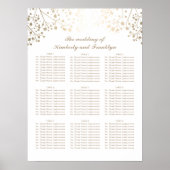 Poster Gold Baby's Breath White Mariage Seating Chart (Devant)
