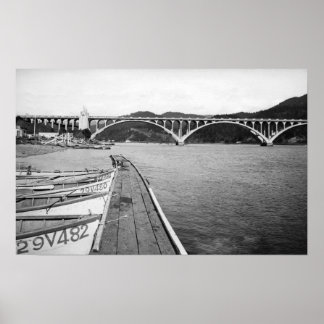 Poster Gold Beach, Oregon Docks et Bridge sur Rogue