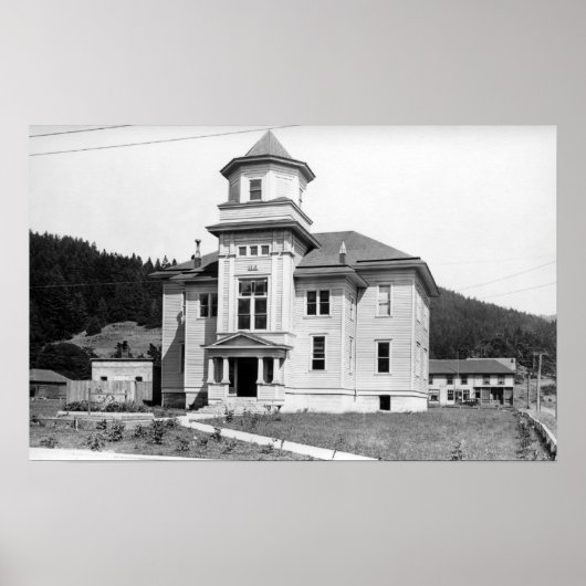 Poster Gold Beach, Oregon Vue sur le Palais de justice Ph (Devant)
