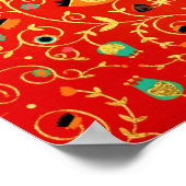 Poster Gold Bird Couple Robin One I Love Winter Christmas (Coin)
