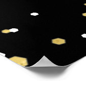 Poster Gold & Black Confetti 65e anniversaire fête Bienve (Coin)