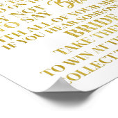 Poster Gold Black Confetti Ne pas dire Bride Jeu (Coin)