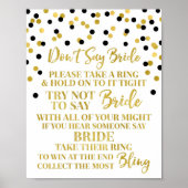 Poster Gold Black Confetti Ne pas dire Bride Jeu (Devant)