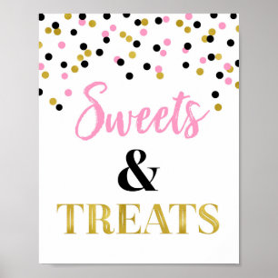 Poster Gold Black Rose Sweets & Traitements Dessert Table