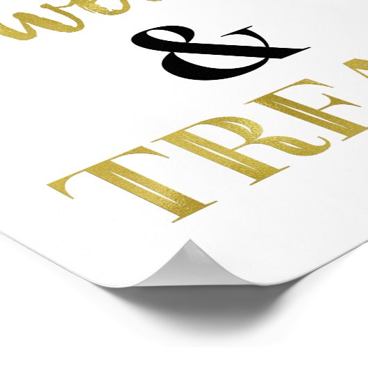 Poster Gold Black Sweets & Traitements Dessert Table (Coin)