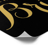 Poster Gold & Black vient ici le signe mariage de la mari (Coin)