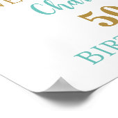 Poster Gold Blue Anniversaire Party Custom 12x18 Photo (Coin)