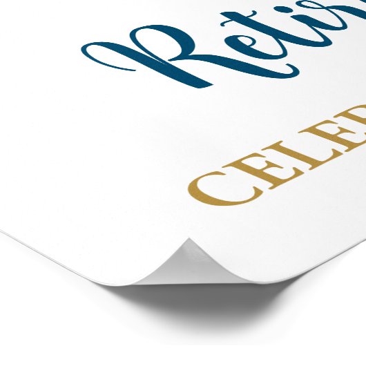 Poster Gold Blue Retraite Party Custom 18x24 Photo (Coin)