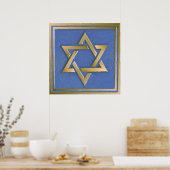Poster Gold Blue Star de David Art Panel (Cuisine)