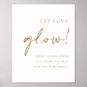 Poster Gold Bold Handritten Script Let Love Mariage (Devant)