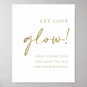 Poster Gold Bold Handritten Script Let Love Mariage