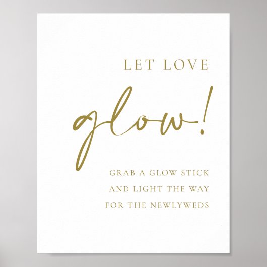 Poster Gold Bold Handritten Script Let Love Mariage (Devant)