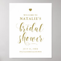 Gold Bold Script Bridal Shower Welcome Sign