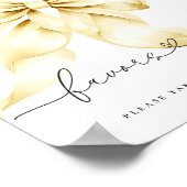 Poster Gold Bow Bridal Shower Favors Table Sign (Coin)