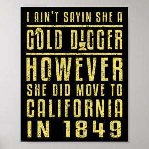 Poster Gold California Rush Black History Cadeau politiqu