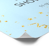 Poster Gold Celebration on Blue Baby Shower Welcome Sign (Coin)