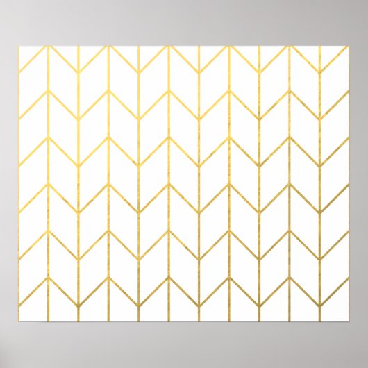 Poster Gold Chevron White Arrière - plan Modern Chic (Devant)