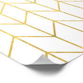 Poster Gold Chevron White Arrière - plan Modern Chic (Coin)