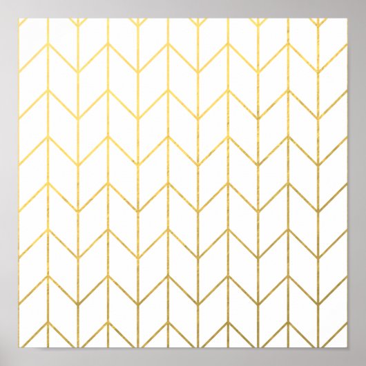 Poster Gold Chevron White Arrière - plan Modern Chic (Devant)