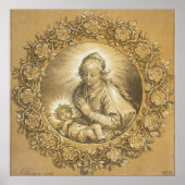 Poster Gold Christian Noël Nativité Madonna Enfant (Devant)