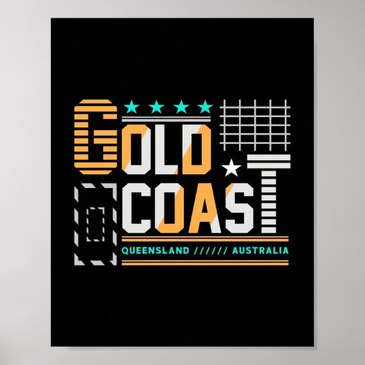 Poster Gold Coast Queensland Australie ConceptionDeVoyage (Devant)