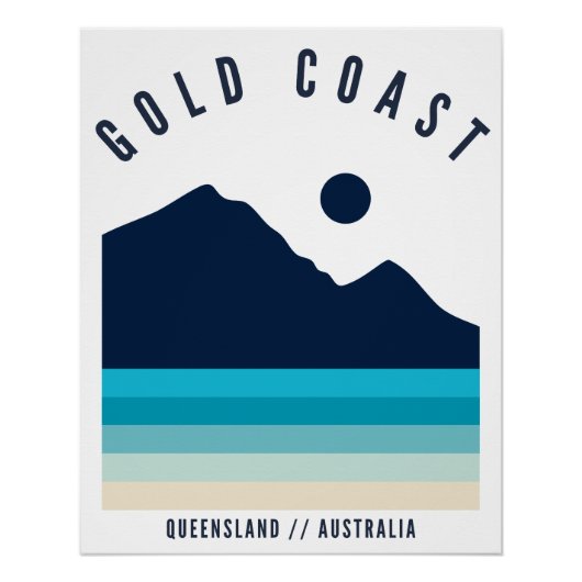 Poster Gold Coast Queensland Australie Retro Vintage (Devant)