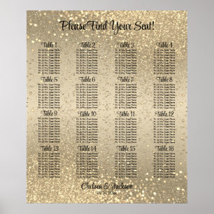 Poster Gold Confetti - 16 Seating Chart