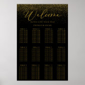 Poster Gold Confetti Boho Mariage noir (Devant)