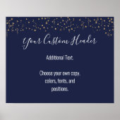 Poster Gold Confetti Décontracté Navy Faites-Le Vous-Même (Devant)