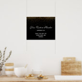 Poster Gold Confetti Élégant Do It Yself Mariage Sign (Cuisine)