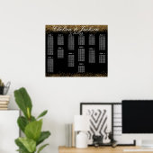 Poster Gold Confetti et Black - 13 Seating Chart (Bureau à domicile)