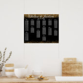 Poster Gold Confetti et Black - 13 Seating Chart (Cuisine)