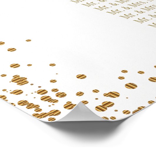 Poster Gold Confetti et Blanc - 18 Seating Chart (Coin)