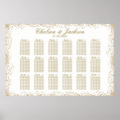 Poster Gold Confetti et Blanc - 18 Seating Chart (Devant)