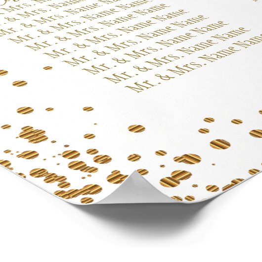 Poster Gold Confetti et Blanc - 24 Seating Chart (Coin)