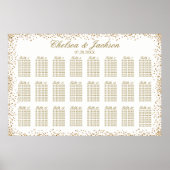 Poster Gold Confetti et Blanc - 24 Seating Chart (Devant)