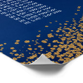 Poster Gold Confetti et bleu marine - 15 Seating Chart (Coin)