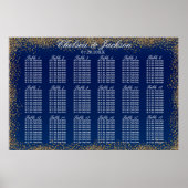 Poster Gold Confetti et Navy Blue -18 Seating Chart (Devant)