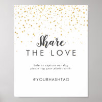 Gold Confetti Mariage Partagez le signe d'amour
