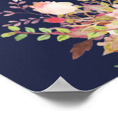 Poster Gold Confetti Pink Flowers Mariage Seating Chart (Coin)